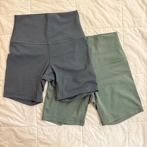 2 for 1 Lululemon athletica Gray and Green Bike Shorts